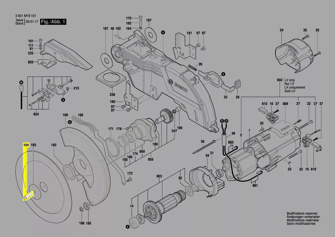 vis fixation lame réf. 1 609 B05 364 Bosch